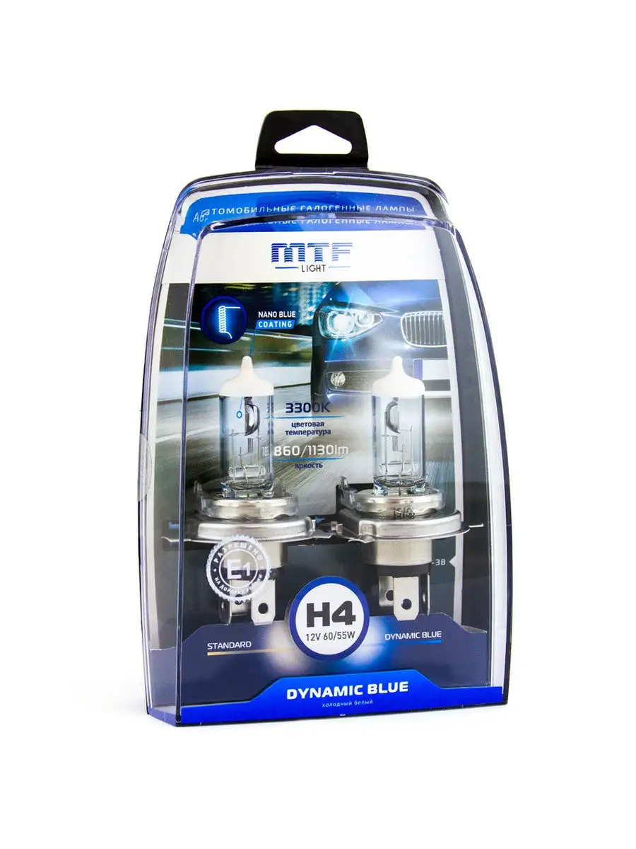 Галогенные автолампы MTF Light серия DYNAMIC BLUE H4, 12V, 60/55W MTF-Light  28851821 купить за 1 869 ₽ в интернет-магазине Wildberries