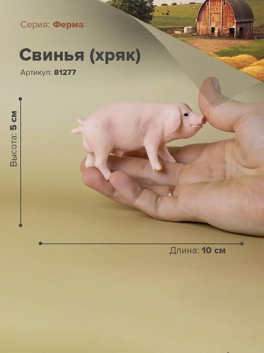 Фигурка животного Свинья (хряк) 81277 Derri Animals 28871339 купить за 394  ₽ в интернет-магазине Wildberries