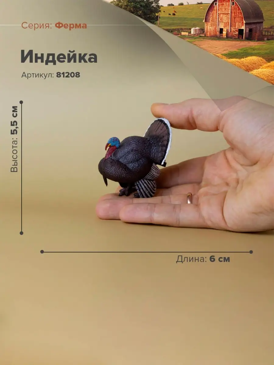 Фигурка животного Индейка 81208 Derri Animals 28871395 купить за 349 ₽ в  интернет-магазине Wildberries