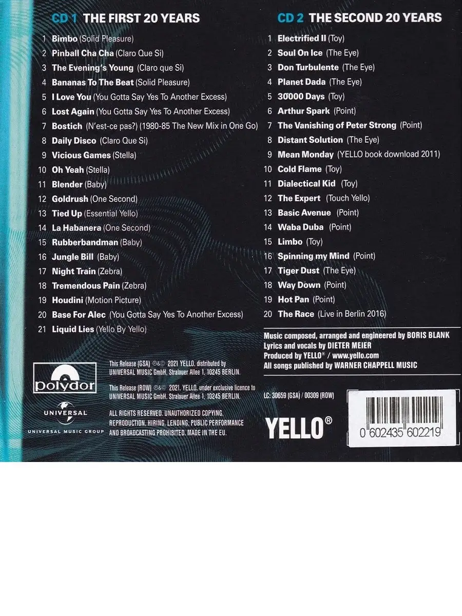 Yello Yello 40 Years (2CD) Мистерия Звука 28879029 Купить В.