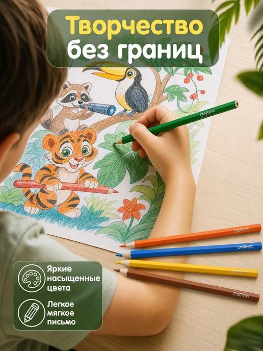 Creativiki Карандаши цветные набор 24 цвета детские, 24 цв., фото 2