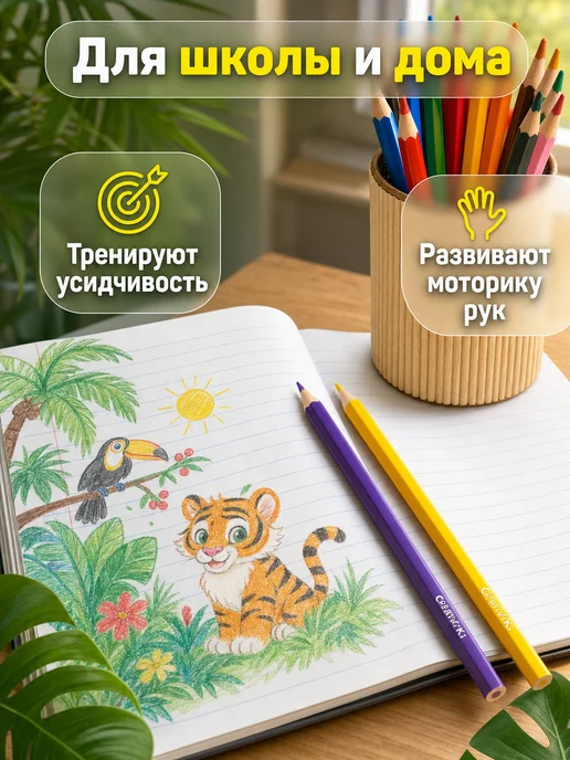 Creativiki Карандаши цветные набор 24 цвета детские, 24 цв., фото 4