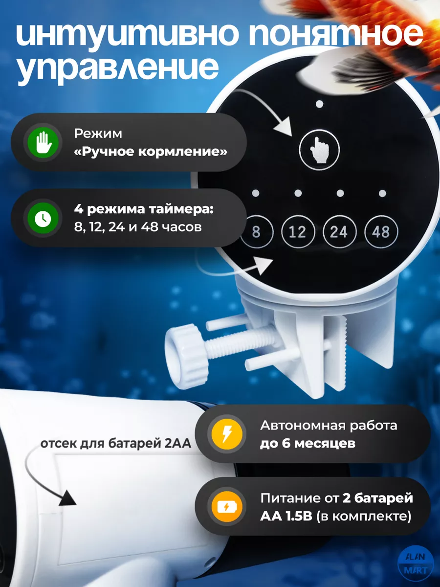 Кормушка аквариумная автоматическая Sunsun AK – купить в магазине аквариумов Акватория