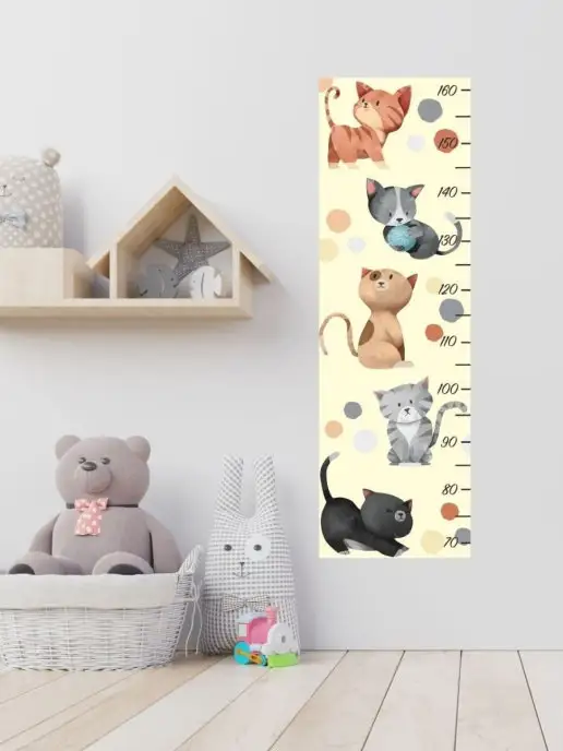 Lisadecor Ростомер Наклейка на стену в детскую Котята, черный, фото 6
