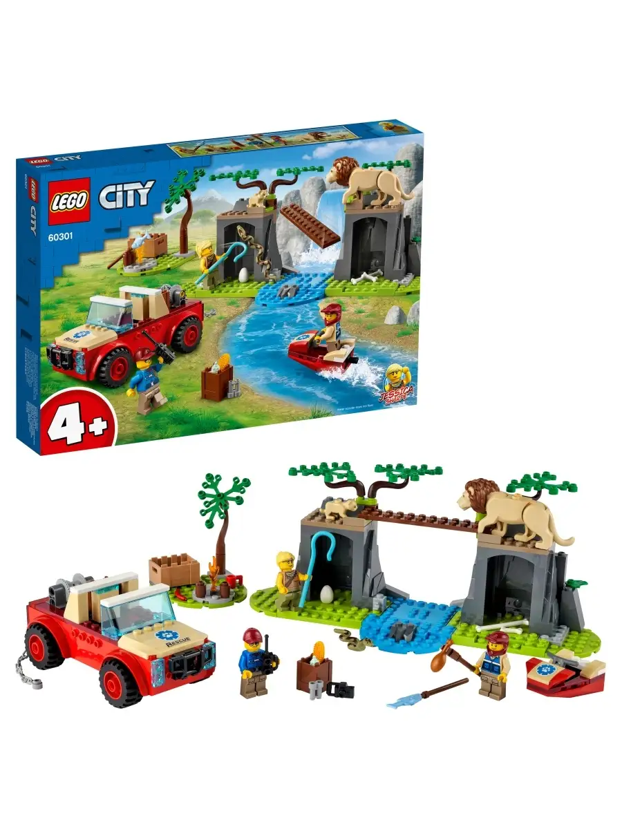 Конструктор LEGO City Wildlife 60301 Спасательный внедорожник для зверей  LEGO 29065121 купить за 3 479 ₽ в интернет-магазине Wildberries