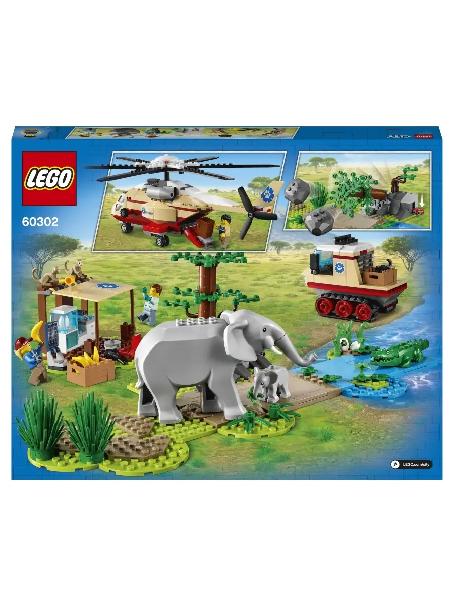 Конструктор LEGO City Wildlife 60302 Операция по спасению зверей LEGO  29065141 купить за 7 030 ₽ в интернет-магазине Wildberries