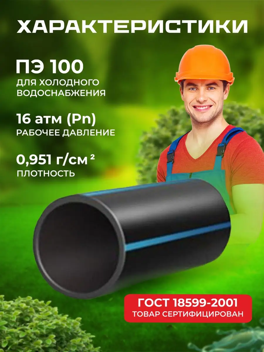 Труба ПНД 32 для питьевой воды 50м Труба ПНД 29067501 купить в  интернет-магазине Wildberries