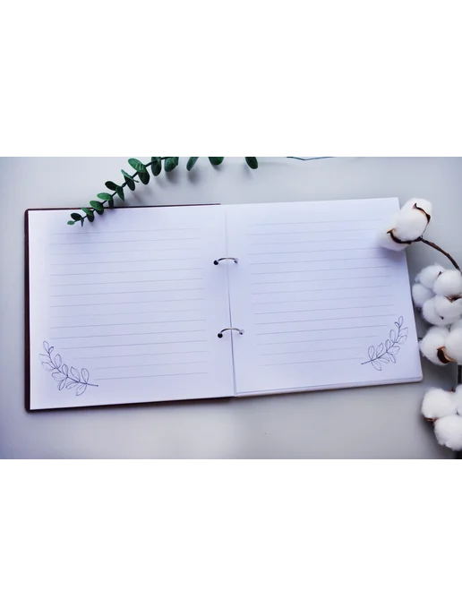 Taiga Box Гостевая книга пожеланий с резной обложкой, белый, фото 2