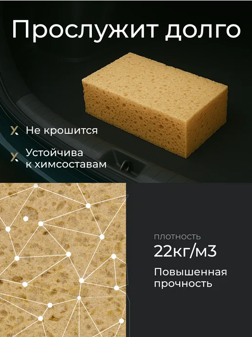 ELITEX Губка для мойки машины из поролона крупнопористая, вариант, фото 4
