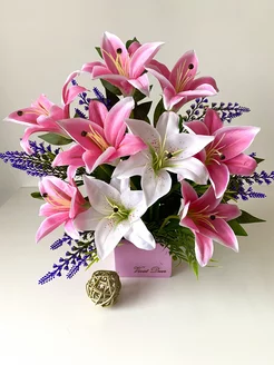 Искусственные цветы- лилия, лаванда, эвкалипт Виват декор 29231611 купить за 1 805 ₽ в интернет-магазине Wildberries