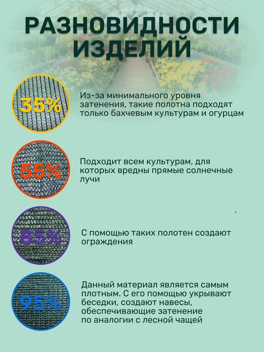 Vesta-shop Сетка затеняющая 35% 3 сетка затеняющая 35% 3х10 для теплиц фасадная, 3x10, фото 5