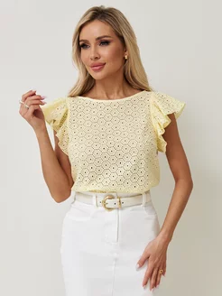 Блузка шитье летняя с коротким рукавом LONA 29344034 купить за 2 617 ₽ в интернет-магазине Wildberries