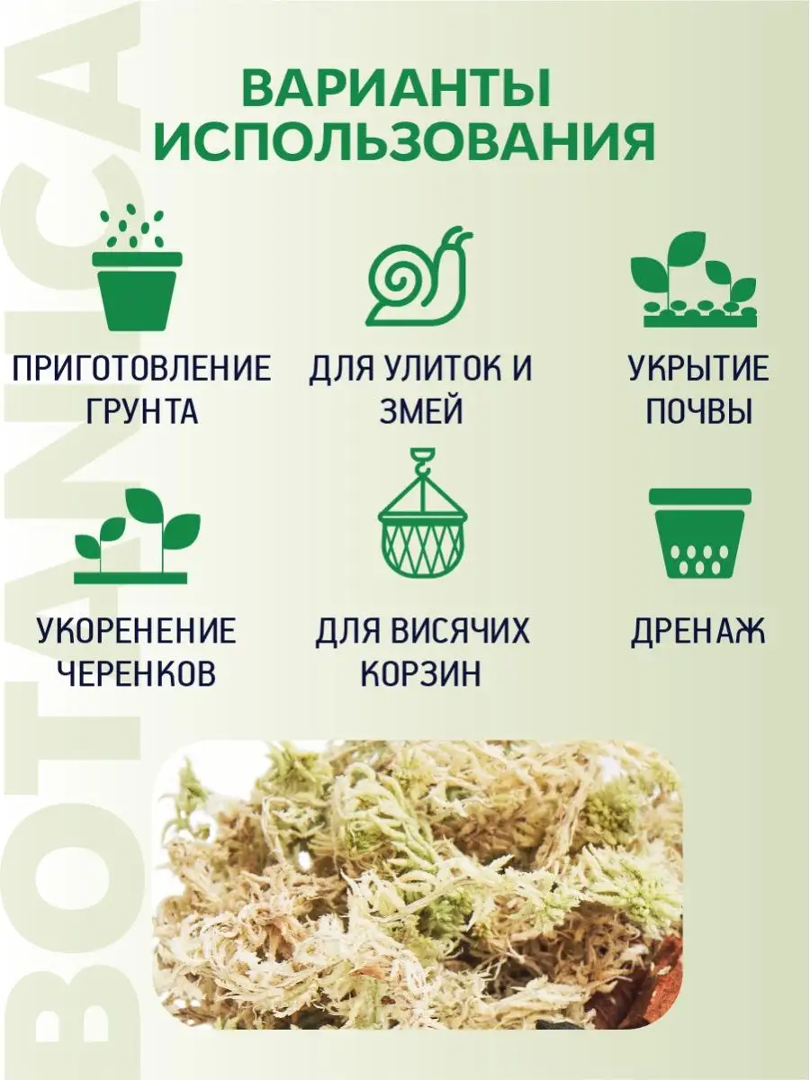 Мох сфагнум для улиток 3 л Botanica. 29345797 купить за 415 ₽ в  интернет-магазине Wildberries