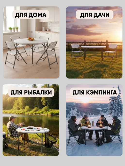 STOOL GROUP Складной туристический стол для дачи и пикника Кейт, белый, фото 4