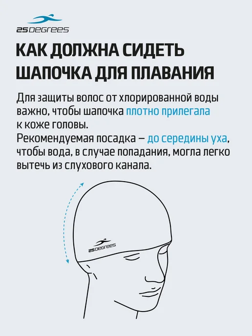 25DEGREES Шапочка для плавания силиконовая детская, черный, фото 8