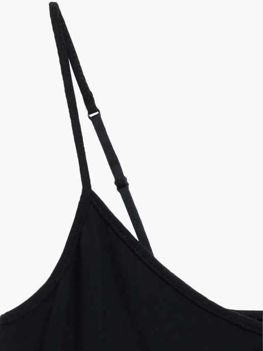 ATLANTIC Майка бельевая Атлантик на тонких бретельках базовая хлопок, черный, фото 8