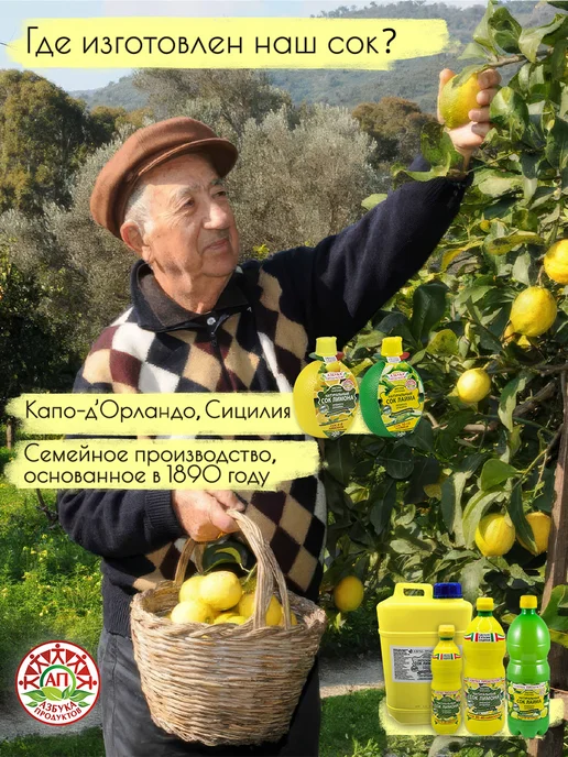 АЗБУКА ПРОДУКТОВ Натуральный сок лимона прямого отжима 1л, 500x2, фото 5