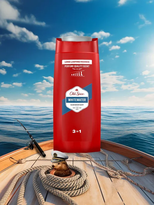 Old Spice Гель для душа мужской парфюмированный 3 в 1 Whitewater 0,4л, 675 мл, фото 5