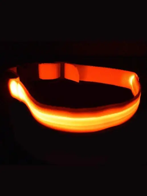 LED Светящийся ошейник для собак и кошек, оранжевый, фото 8