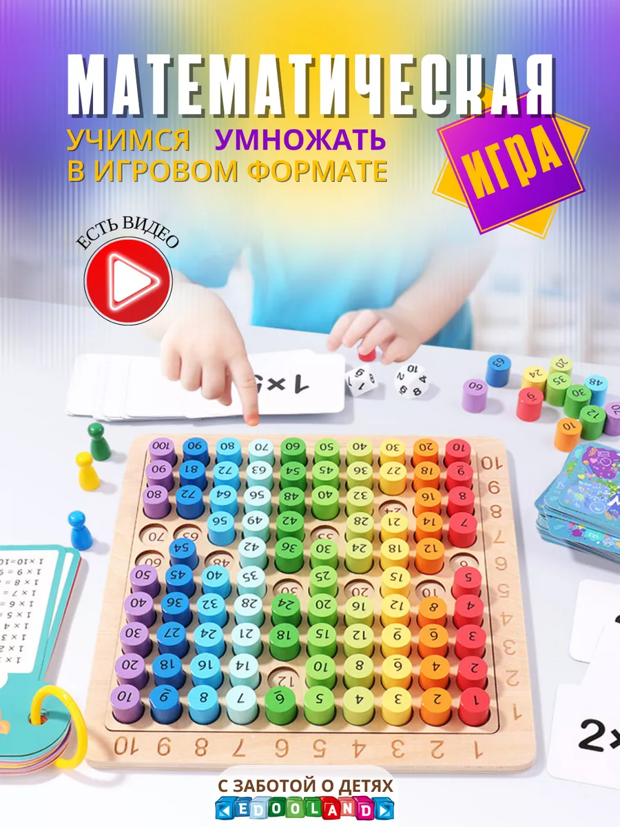 Развивающая игра - Деревянная Таблица Умножения KEDOO 29756189 купить за  700 ₽ в интернет-магазине Wildberries