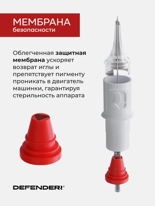 Дефендер Картриджи для перманента татуажа тату Defenderr, 20 шт, фото 4
