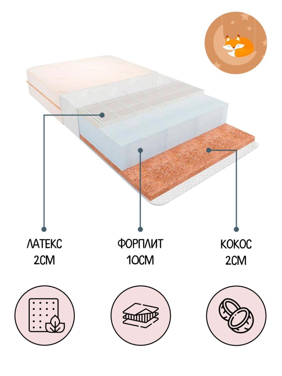 матрас для детской кроватки 120х60 кокос