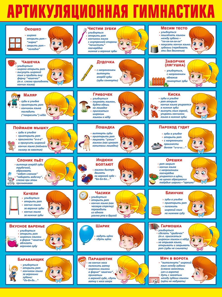 плакат на стену артикуляционная гимнастика развитие речи ТМ Мир  поздравлений 30127343 купить за 223 ₽ в интернет-магазине Wildberries