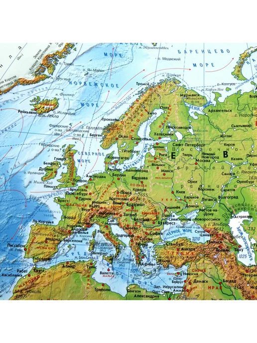 Brauberg Карта мира настенная географическая физическая интерактивная, вариант, фото 8