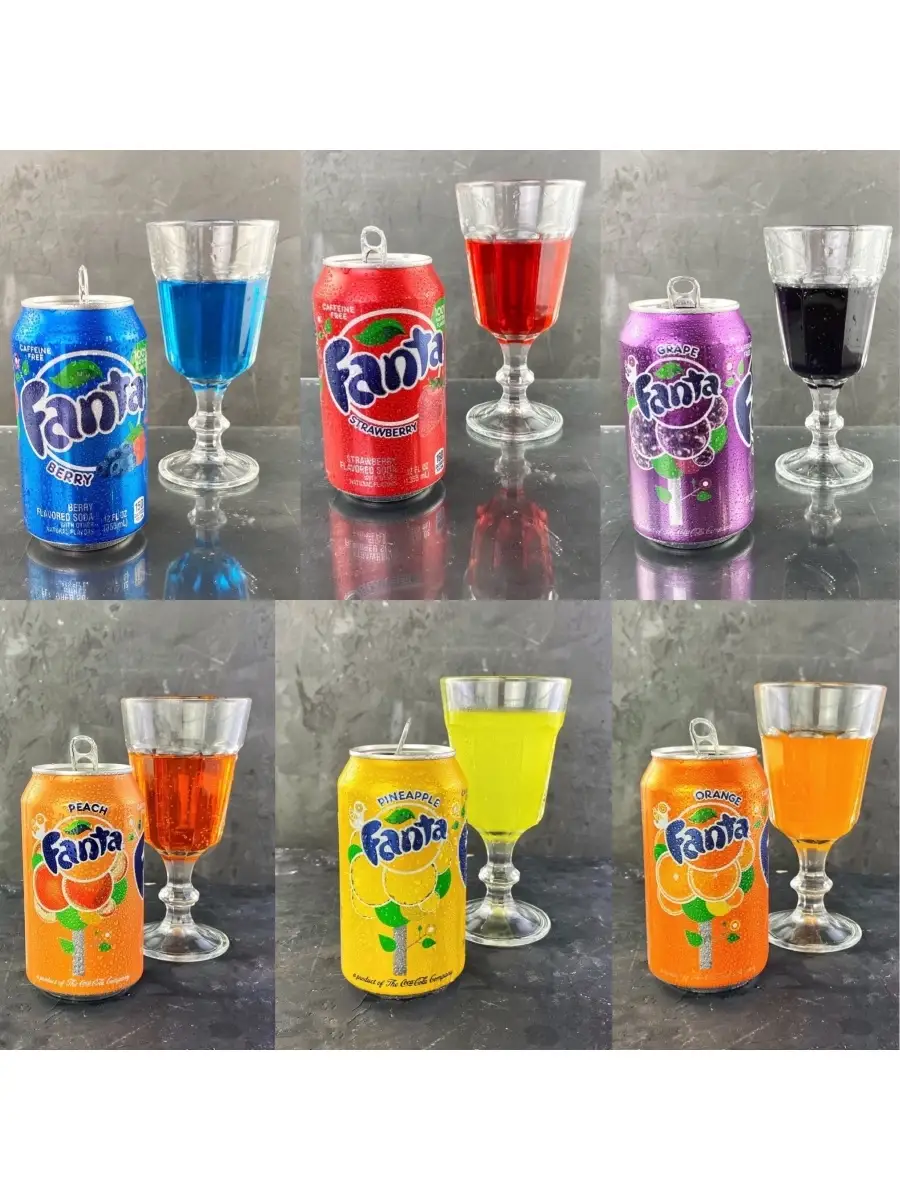 Напиток газированный Fanta / Набор из 6 разных вкусов по 0.35мл,США(USA)  Fanta USA 30203444 купить в интернет-магазине Wildberries