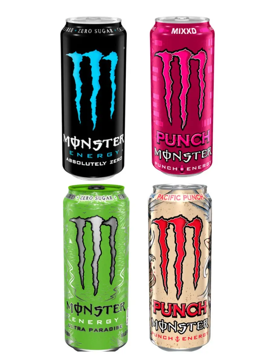 Monster Energy - набор 4 вкуса (UK), 500 мл (4 шт.) Monster Energy 30205319  купить в интернет-магазине Wildberries