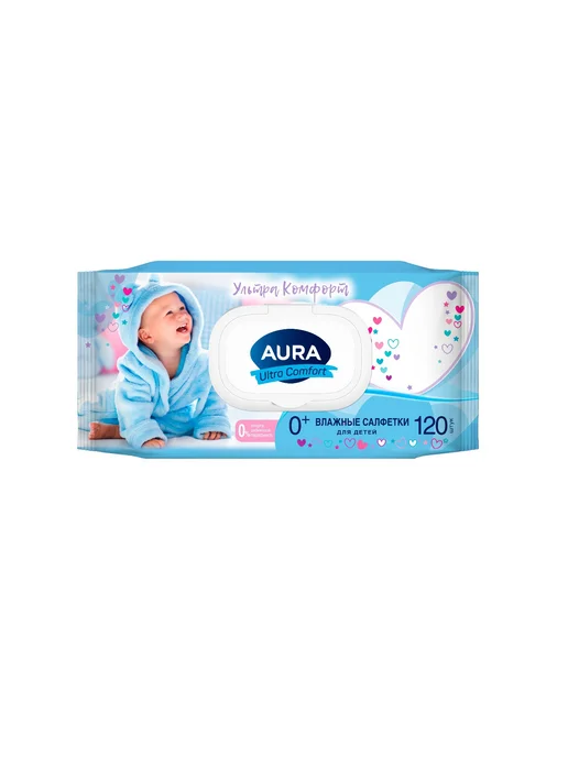 AURA (гигиена) Влажные салфетки для детей 120 шт, 120 шт, фото 6