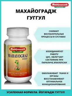 Махайогарадж Гуггулу против суставных болей, 40т Baidyanath 30316712 купить за 762 ₽ в интернет-магазине Wildberries