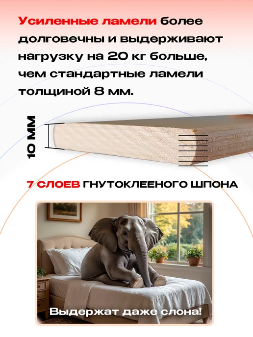 Lamel66 Ламели для кровати усиленные,ортопедические 53x10x900, 3 шт, 53x10x900, 3 шт, фото 2