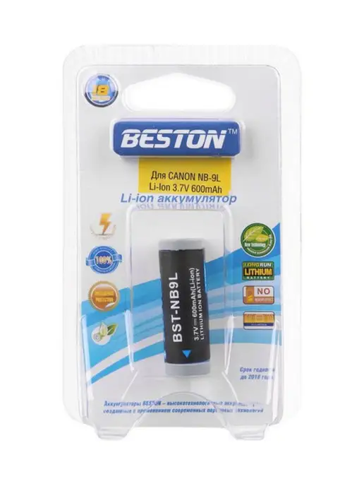 BESTON Аккумулятор для фотоаппарата Canon BST-NB9L, 3.7В 600мАч 3.7…, 600 мАч, фото 2