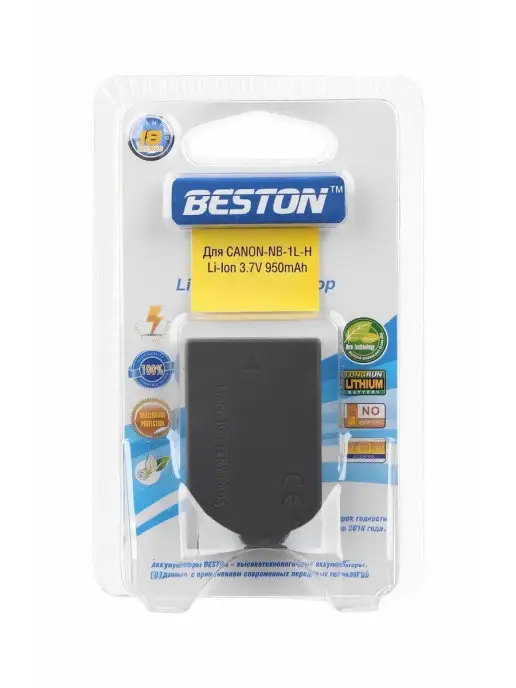 BESTON Аккумулятор для фотоаппаратов Canon BST-NB1LH, 3.7В 950мАч 3…, 950 мАч, фото 2