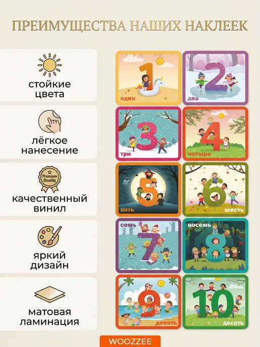 Woozzee Наклейки детские на пол интерьерные декор для дома, голубой, фото 3