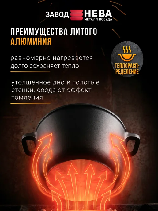 Нева Металл Посуда Казан 5 л с декоративным покрытием, 5 л, фото 3