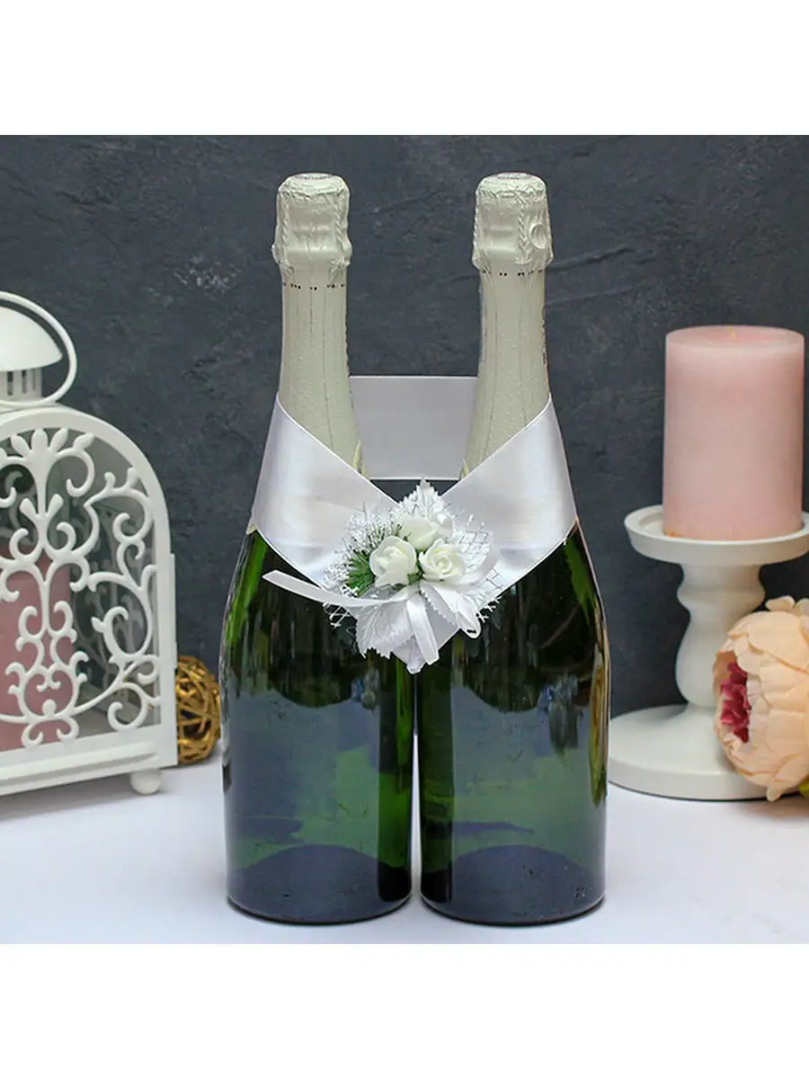 Украшение шампанского на свадьбу - Pion-decor