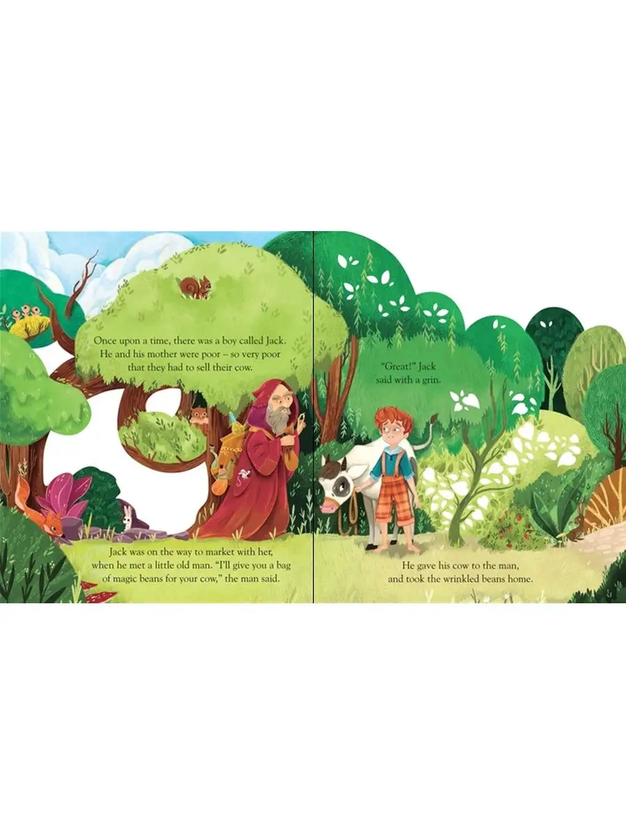 Джек и бобовое зернышко. Окно в сказку. Книга- Jack and the Beanstalk. Peep  Inside a Fairy Tale book Usborne 30628029 купить за 916 ₽ в  интернет-магазине Wildberries