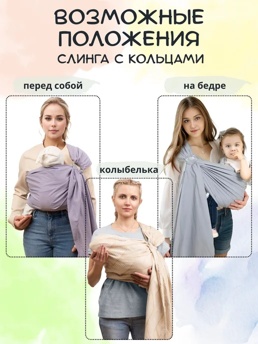 Чудо-Чадо Слинг для новорожденного с кольцами "Уют", синий, фото 3