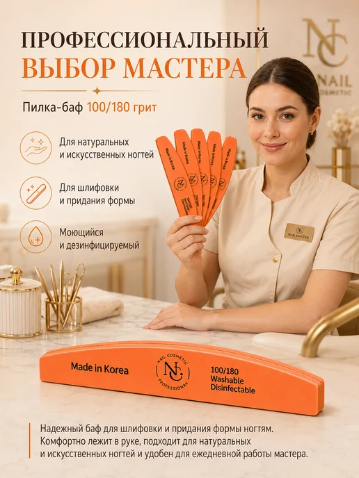 nail cosmetic Баф лодка для ногтей, оранжевый, фото 2