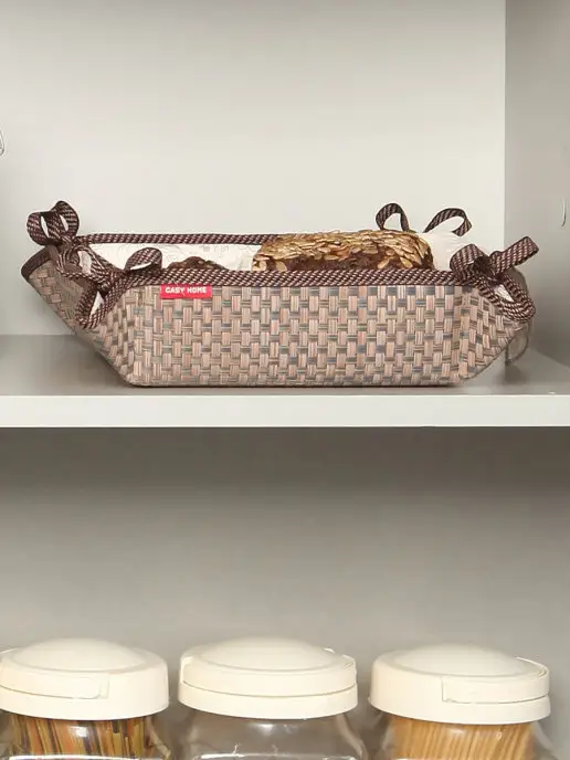 CASY HOME Хлебница 20х20х7см коричневая ВВ-011, 20x20x7 см, фото 7