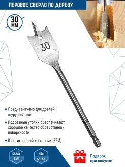 Сверло по дереву перовое с шестигранным хвостовиком 1 шт VERTEXTOOLS 30907608 купить за 272 ₽ в интернет-магазине Wildberries