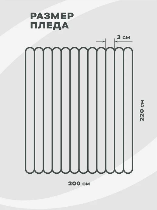Унисон Плед 200x220 на кровать мягкий велсофт, белый, фото 7