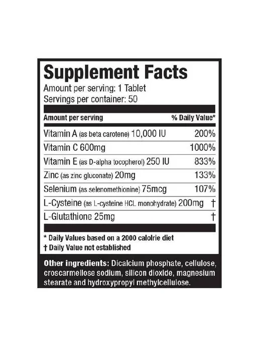 Ultimate Nutrition Антиоксидантный комплекс Анти-Оксидант, 50 таблеток, вариант, фото 4