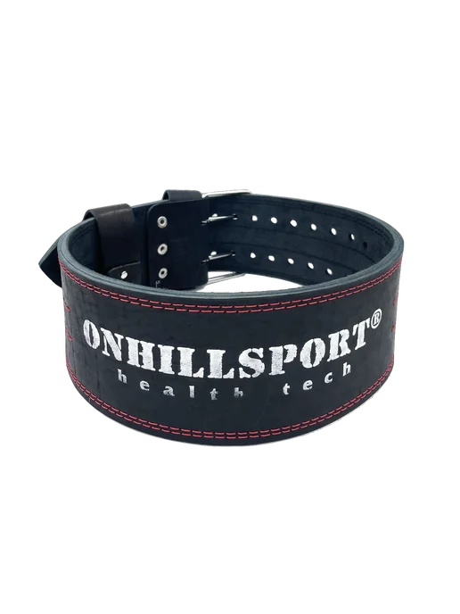 ONHILLSPORT Пояс для пауэрлифтинга с пряжкой, 2 слоя, черный, фото 2