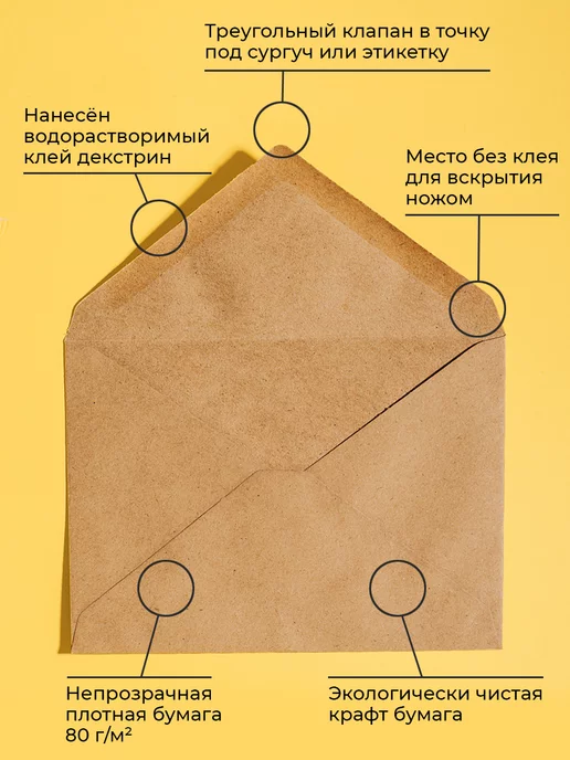 CardsLike Крафтовые конверты С5 162х229 мм 25 шт. бумажные из крафта, 162x229 мм, 25 шт, фото 2