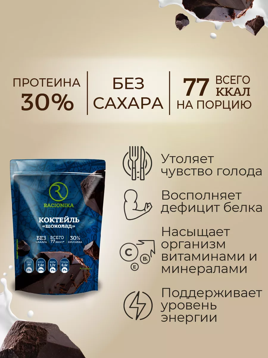 Протеиновый коктейль для похудения Protein 825г Racionika 31004053 купить  за 1 023 ₽ в интернет-магазине Wildberries