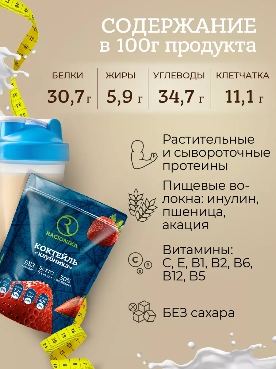 Протеиновый коктейль для похудения Protein 825 г Racionika 31004054 купить  за 1 276 ₽ в интернет-магазине Wildberries