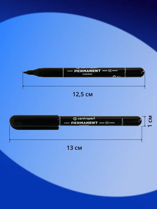 CENTROPEN Перманентные маркеры 10 штук черные, черный, фото 4